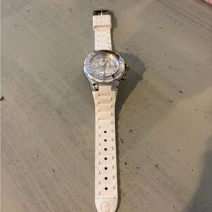 Michele White and Silver Women's Chronograph Watch
